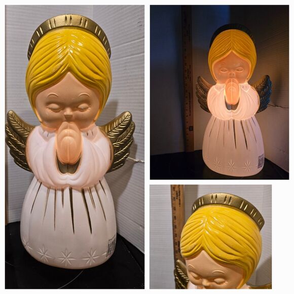 Vtg 1999 Grand Venture Praying Angel 18” Illuminated Lighted Christmas Blow Mold - Picture 1 of 1